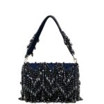 blue beaded handbag