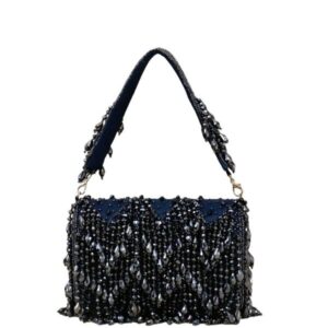 blue beaded handbag