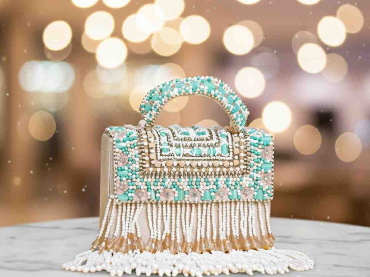 beaded clutch bag