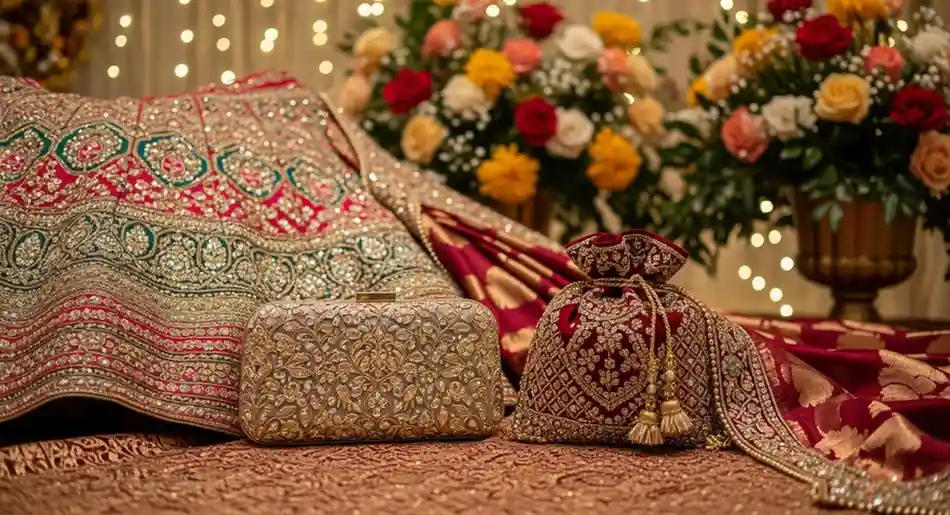 clutch vs potli bag for Indian wedding outfits